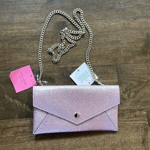 NWT Kate Spade Rose Gold Burgess Court Chain clutch